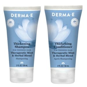 TRAVEL DERMA•E THICKENING SHAMPOO AND CONDITIONER SET FOR THINNING HAIR.